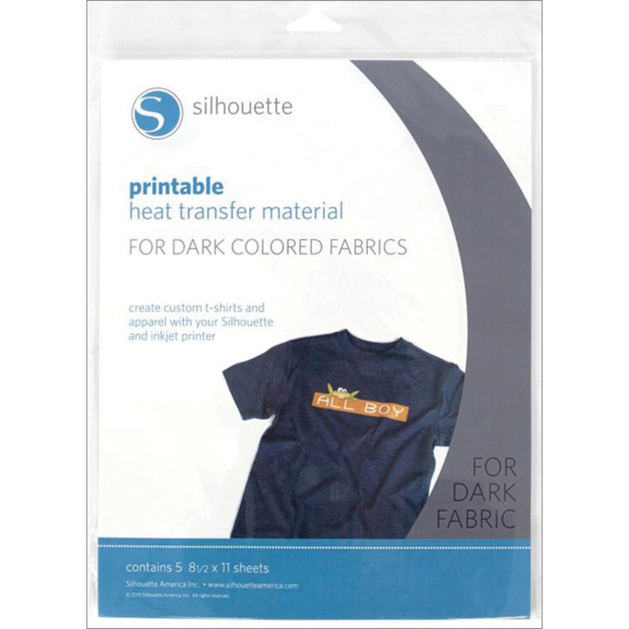 Multipack of 15 - Silhouette Printable Heat Transfer Material 8.5"X11" 5/Pkg-For Dark Fabrics